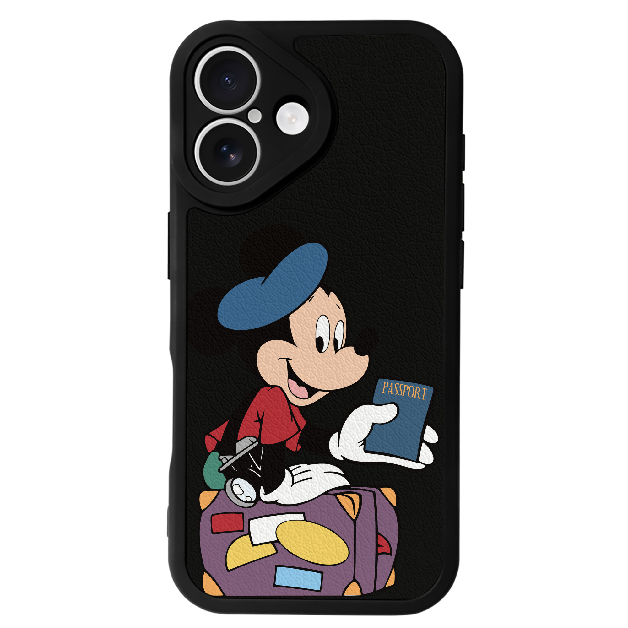 （画像用） ミッキーマウス Mickey Mouse 【iPhone 16シリーズ対応】シリコンスマホケース（レザー調） 材質：シリコン